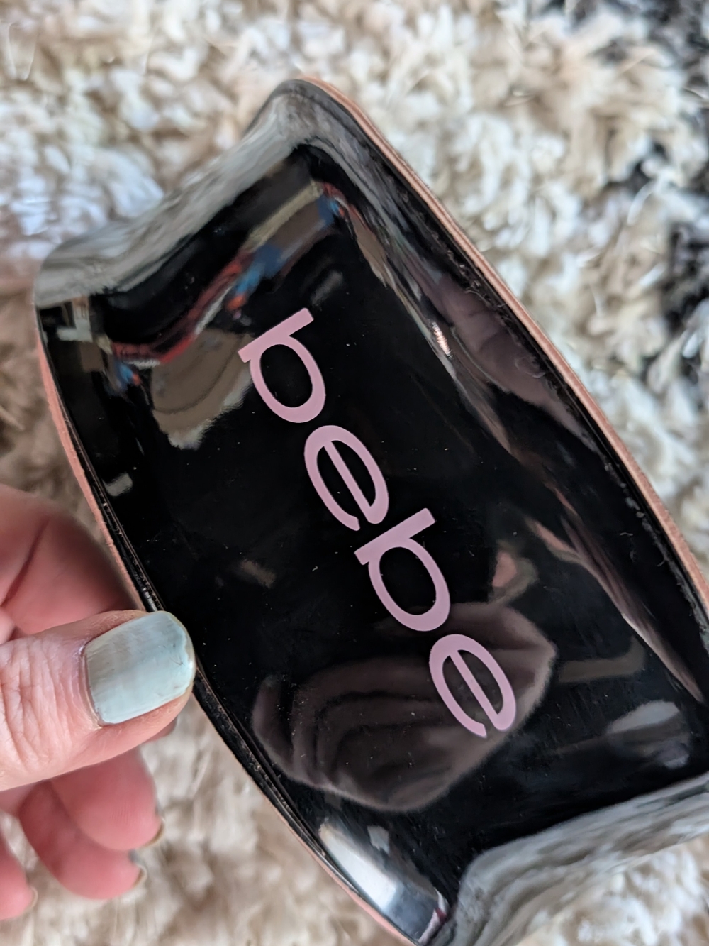 bebe Black Soft-Sided Fold Over Case